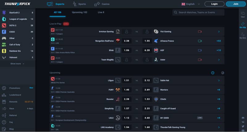 esports at Thunderpick casino