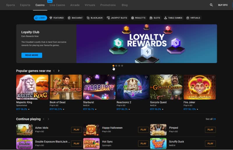 cloudbet casino loyalty rewards program